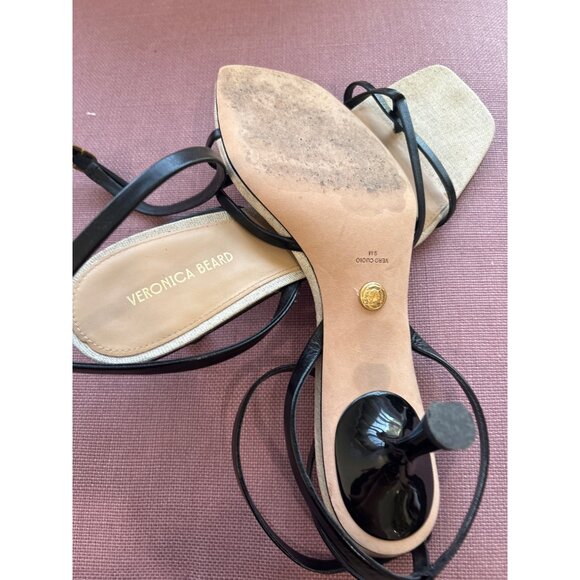 Veronica Beard Caterina Low Heels in Black 9 With Box Womens Sandals - Picture 9 of 15